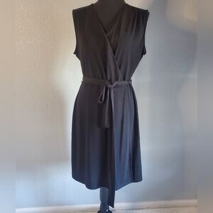 Apt. 9 Black Sleeveless Knitt Wrap Dress